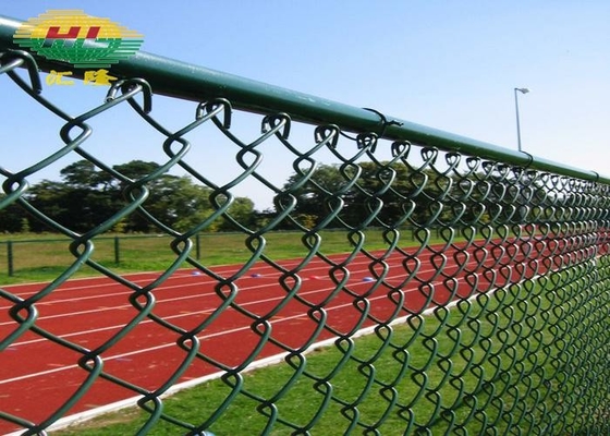 Green Pvc Coated 25x25mm Chain Link Wire Fence For Baseball Fields Or Play Ground