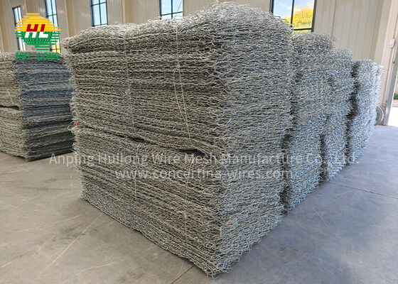Malla de gaviones galvanizada hexagonal en stock para proyectos ingeniería muro contención taludes triple torsión 2x1x1m