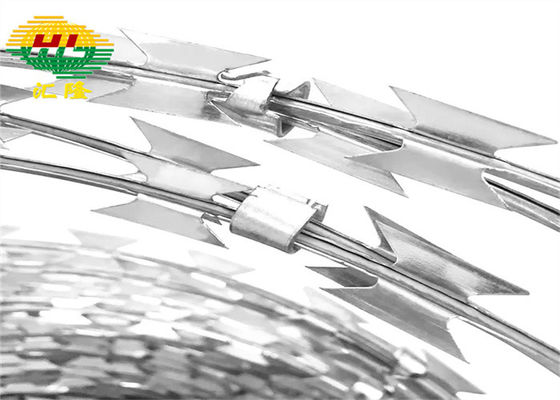 Gekreuzter 500mm Spulen-Edelstahl-Ziehharmonika-Draht für privates Land