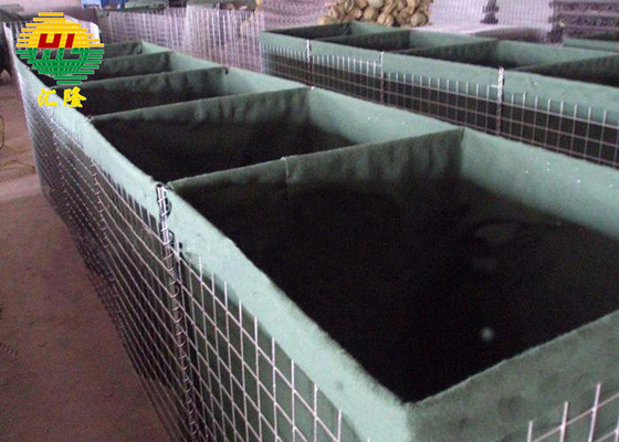 Höhe 0,6 m-2,7 m Militärische Sandmauer Hesco Barriere Länge 1,21 m-33 m